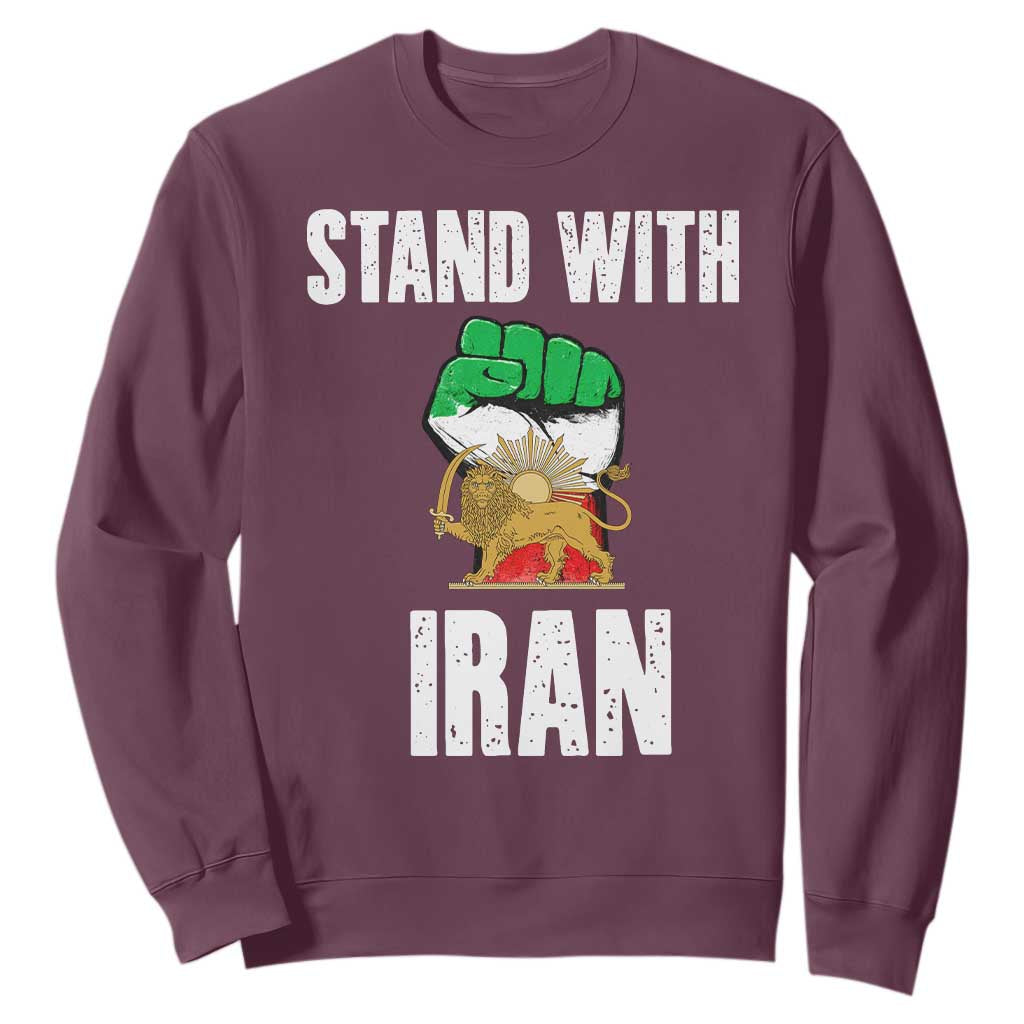 Free Iran Support Iranian MIGA Sweatshirt Stand With Iran TS14 Maroon Print Your Wear