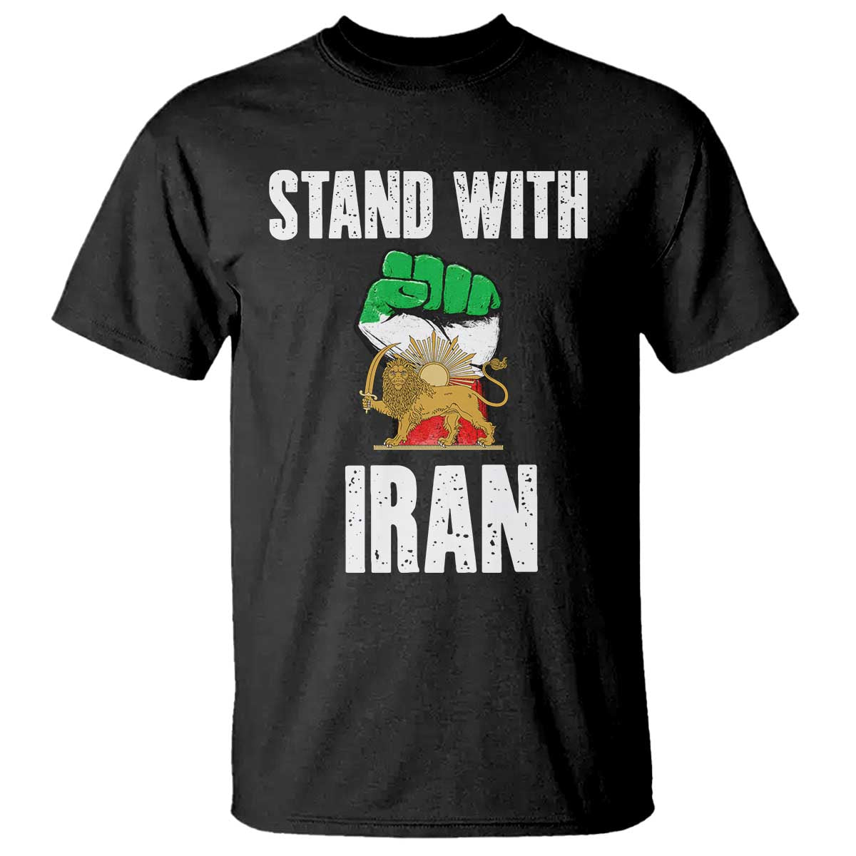 Free Iran Support Iranian MIGA T Shirt Stand With Iran TS14 Black Print Your Wear
