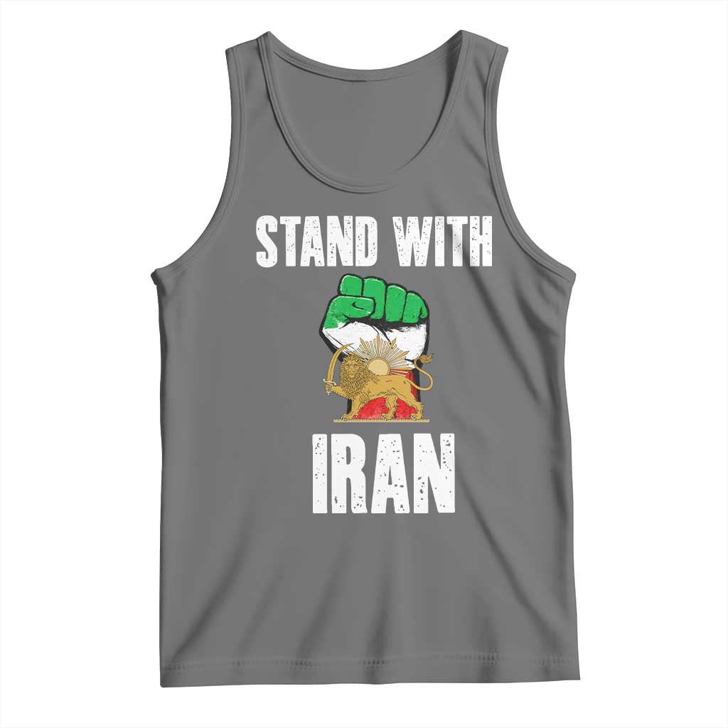 Free Iran Support Iranian MIGA Tank Top Stand With Iran TS14 Black Heather Print Your Wear