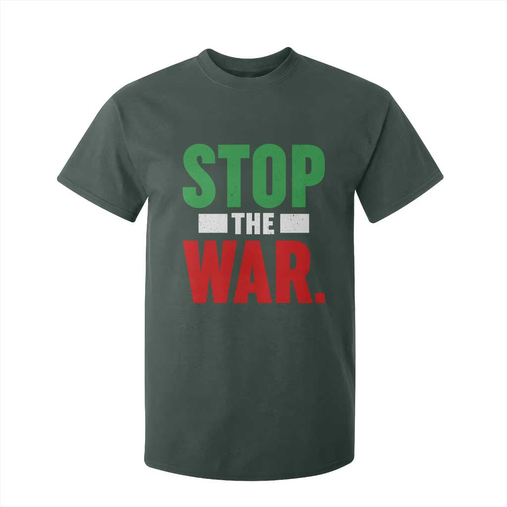 Free Iran Support Iranian MIGA T Shirt For Kid Stop The War TS14 Dark Forest Green Print Your Wear