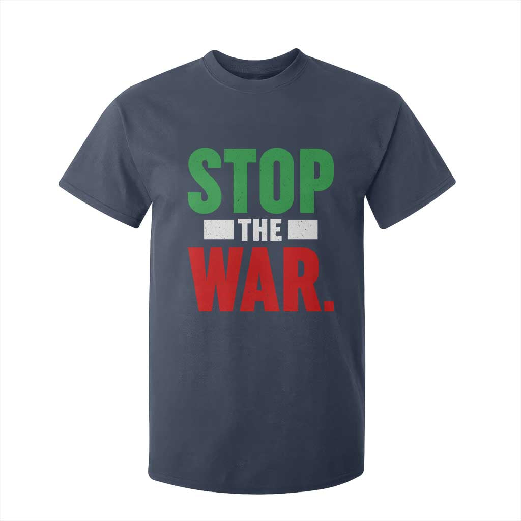 Free Iran Support Iranian MIGA T Shirt For Kid Stop The War TS14 Navy Print Your Wear