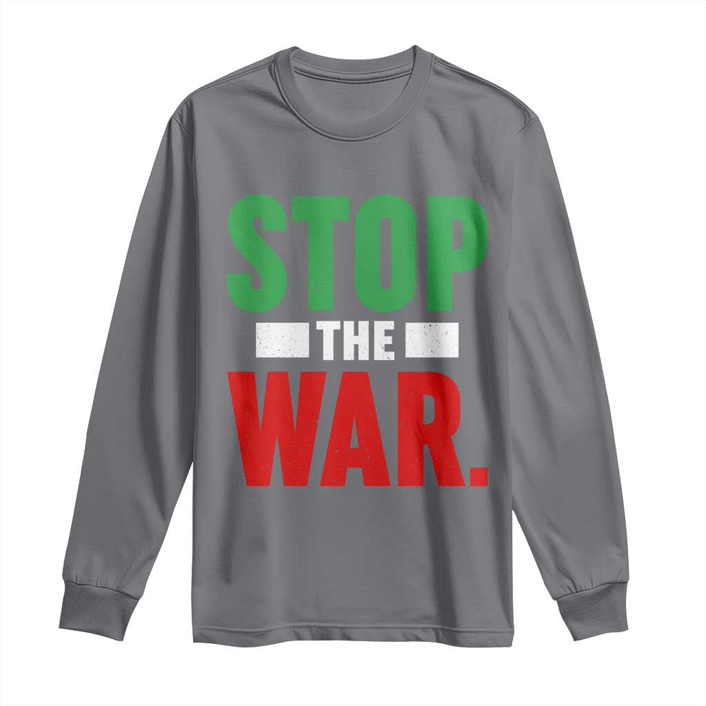 Free Iran Support Iranian MIGA Long Sleeve Shirt Stop The War TS14 Charcoal Print Your Wear