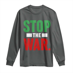 Free Iran Support Iranian MIGA Long Sleeve Shirt Stop The War TS14 Dark Heather Print Your Wear