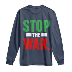 Free Iran Support Iranian MIGA Long Sleeve Shirt Stop The War TS14 Navy Print Your Wear