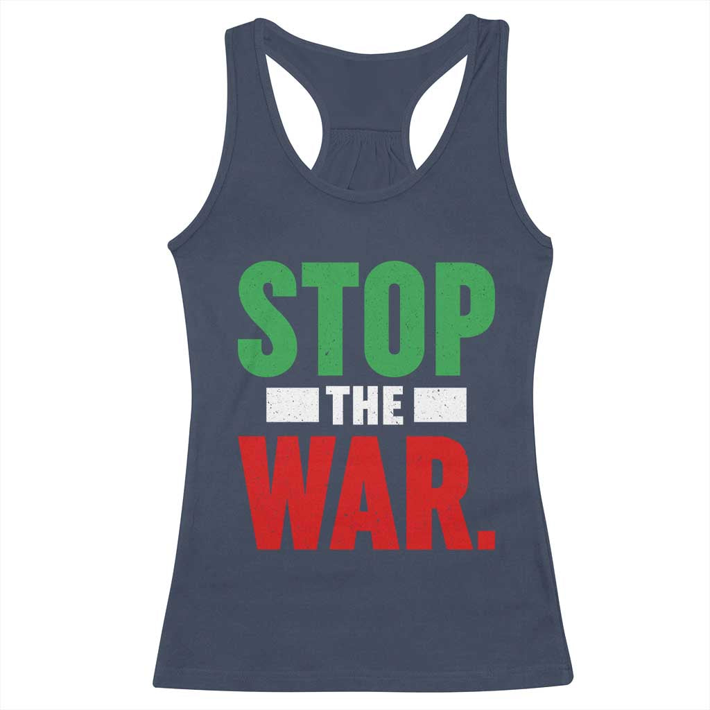 Free Iran Support Iranian MIGA Racerback Tank Top Stop The War TS14 Navy Print Your Wear