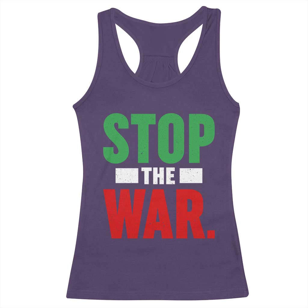 Free Iran Support Iranian MIGA Racerback Tank Top Stop The War TS14 Purple Print Your Wear