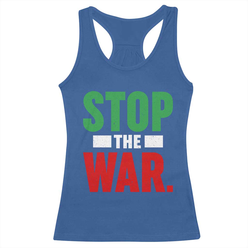 Free Iran Support Iranian MIGA Racerback Tank Top Stop The War TS14 Royal Blue Print Your Wear