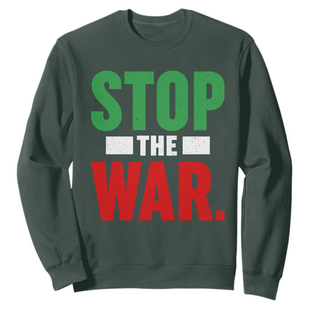 Free Iran Support Iranian MIGA Sweatshirt Stop The War TS14 Dark Forest Green Print Your Wear