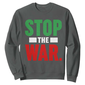 Free Iran Support Iranian MIGA Sweatshirt Stop The War TS14 Dark Heather Print Your Wear