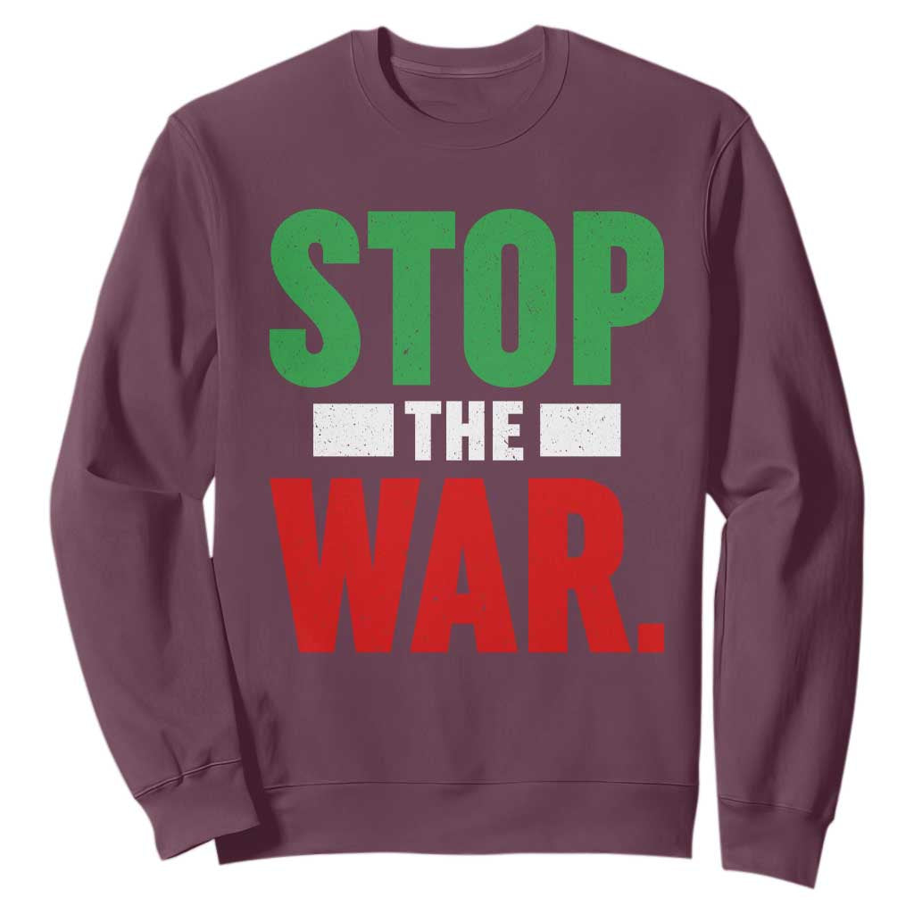 Free Iran Support Iranian MIGA Sweatshirt Stop The War TS14 Maroon Print Your Wear