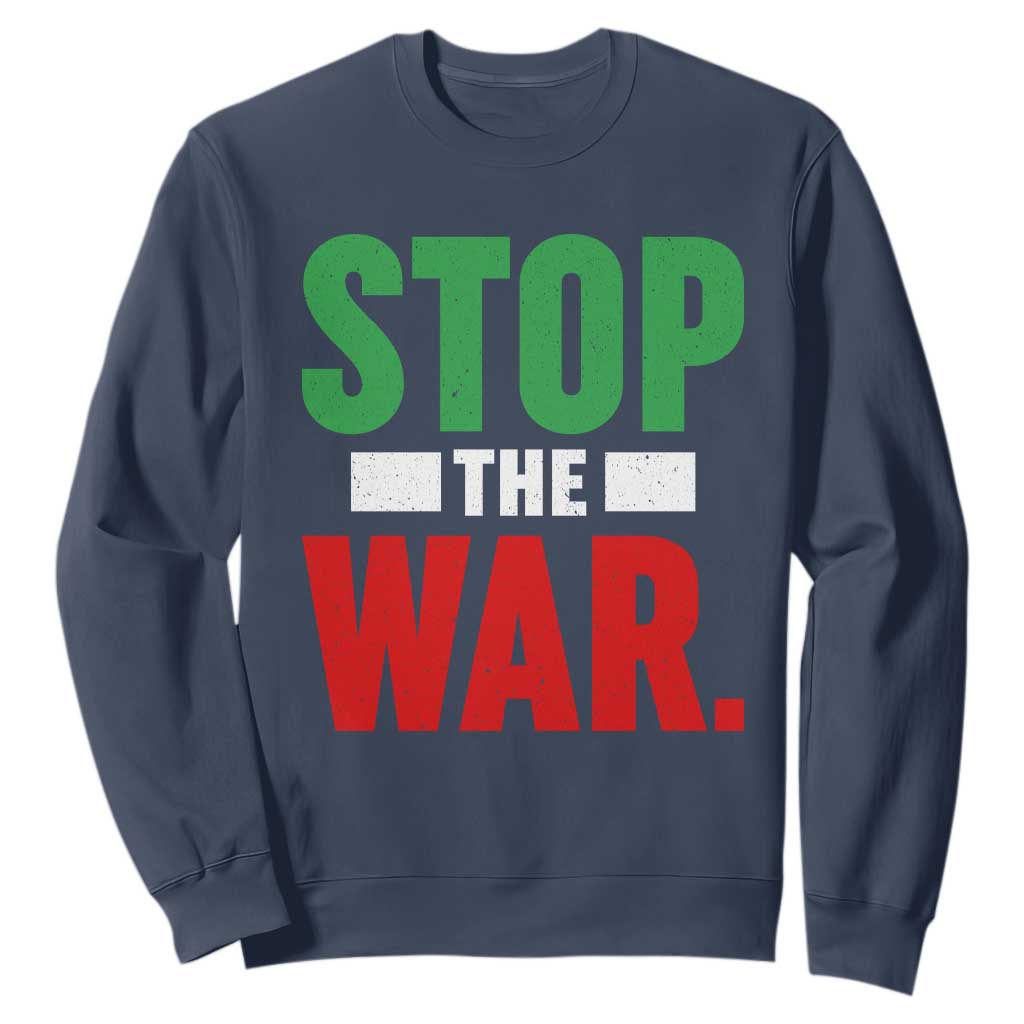 Free Iran Support Iranian MIGA Sweatshirt Stop The War TS14 Navy Print Your Wear