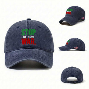 Free Iran Support Iranian MIGA Washed Cotton Baseball Cap Stop The War TS14 Washed Cap Universal Fit Navy Print Your Wear