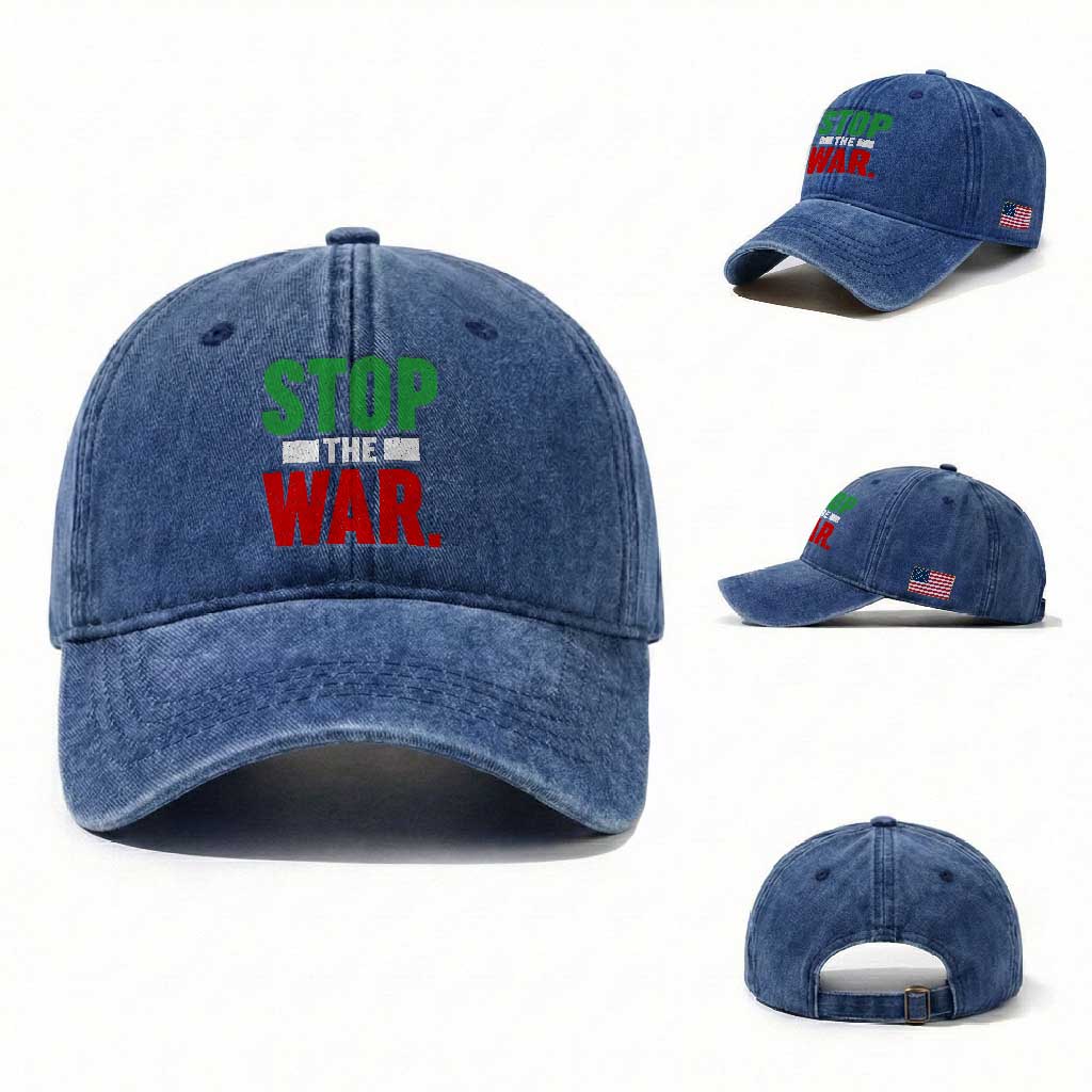 Free Iran Support Iranian MIGA Washed Cotton Baseball Cap Stop The War TS14 Washed Cap Universal Fit Royal Blue Print Your Wear