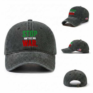 Free Iran Support Iranian MIGA Washed Cotton Baseball Cap Stop The War TS14 Washed Cap Universal Fit Dark Green Print Your Wear
