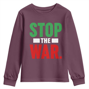 Free Iran Support Iranian MIGA Youth Sweatshirt Stop The War TS14 Maroon Print Your Wear
