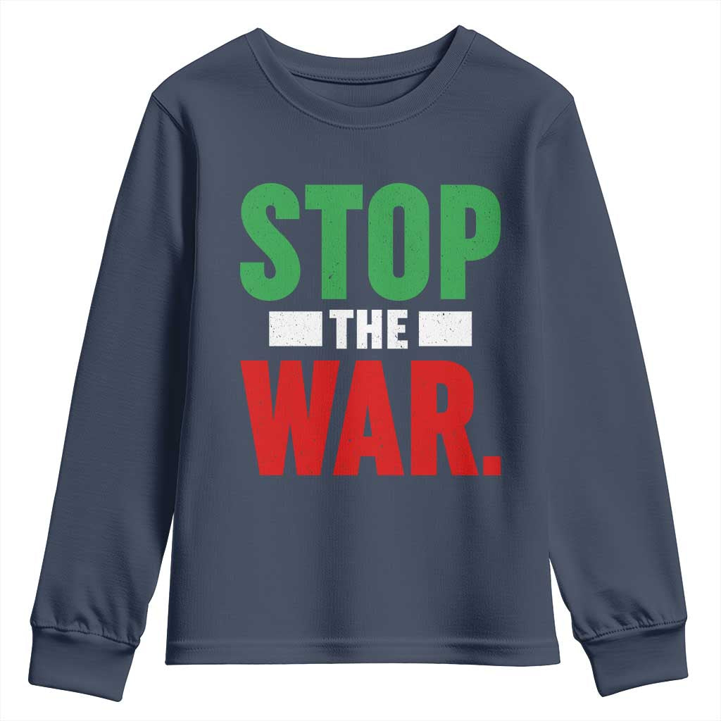 Free Iran Support Iranian MIGA Youth Sweatshirt Stop The War TS14 Navy Print Your Wear