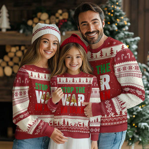 Free Iran Support Iranian MIGA Ugly Christmas Sweater Stop The War In Iran TS14 Red Beige Print Your Wear