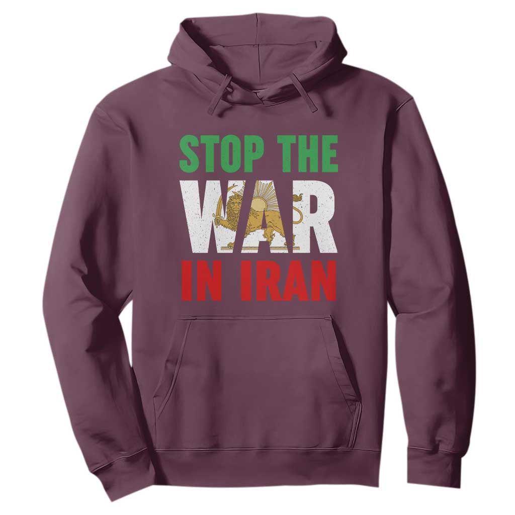 Free Iran Support Iranian MIGA Hoodie Stop The War In Iran TS14 Maroon Print Your Wear
