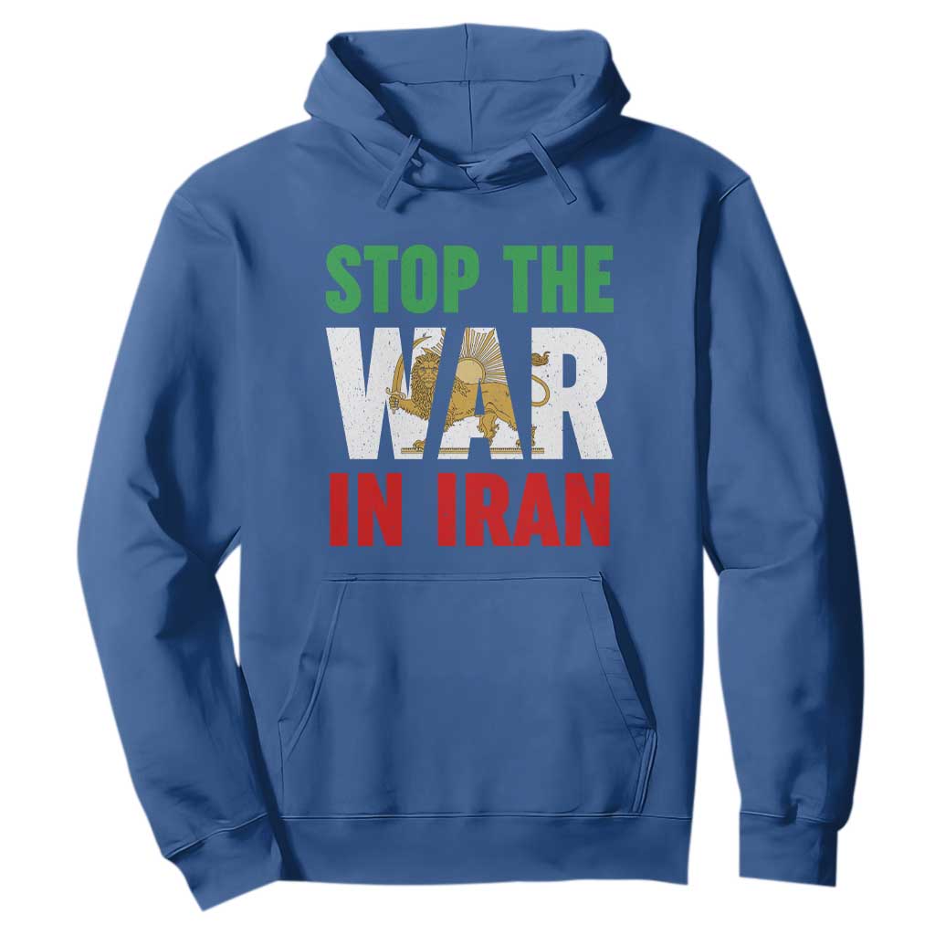 Free Iran Support Iranian MIGA Hoodie Stop The War In Iran TS14 Royal Blue Print Your Wear