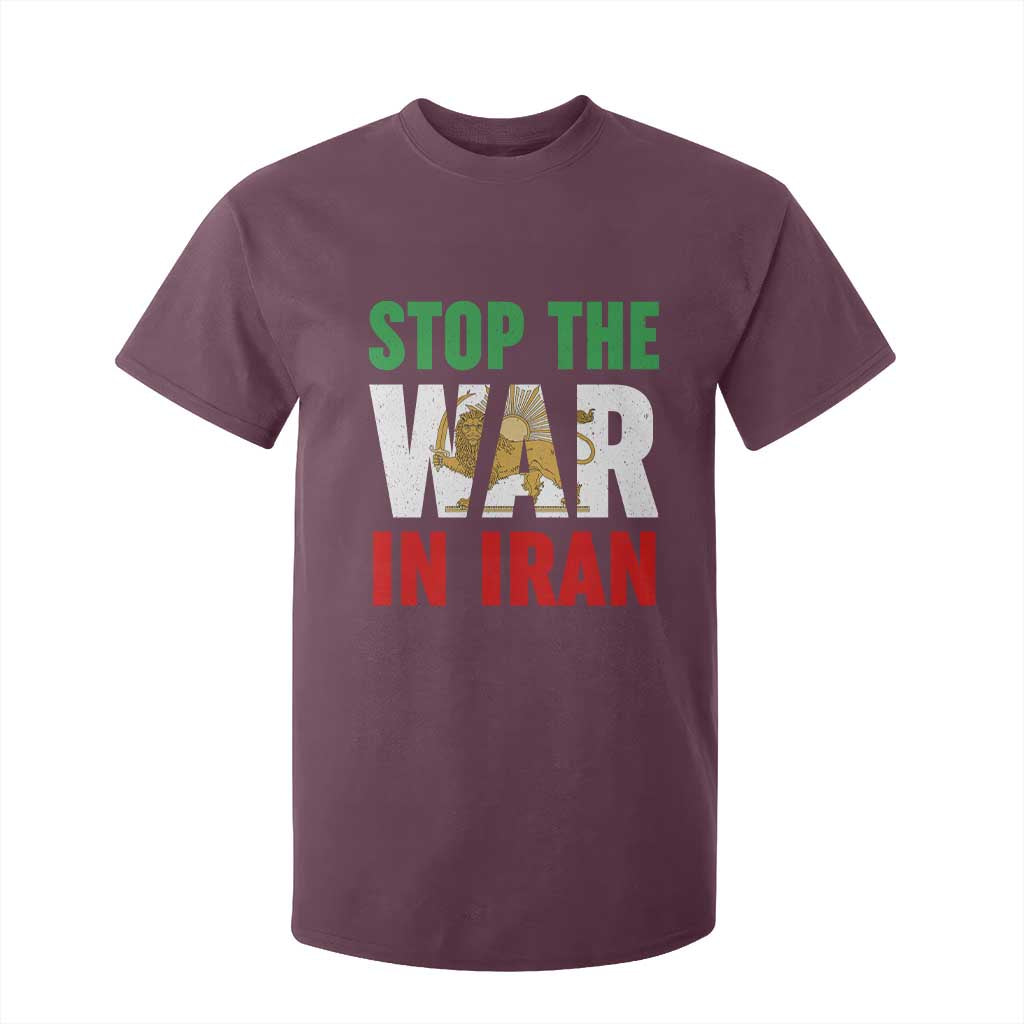 Free Iran Support Iranian MIGA T Shirt For Kid Stop The War In Iran TS14 Maroon Print Your Wear