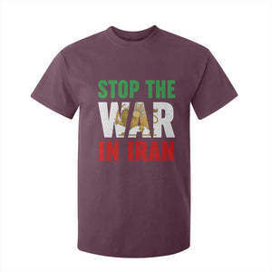 Free Iran Support Iranian MIGA T Shirt For Kid Stop The War In Iran TS14 Maroon Print Your Wear