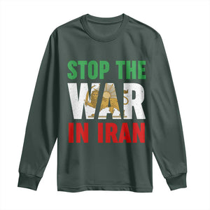 Free Iran Support Iranian MIGA Long Sleeve Shirt Stop The War In Iran TS14 Dark Forest Green Print Your Wear