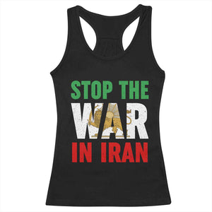 Free Iran Support Iranian MIGA Racerback Tank Top Stop The War In Iran TS14 Black Print Your Wear