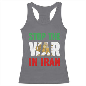 Free Iran Support Iranian MIGA Racerback Tank Top Stop The War In Iran TS14 Charcoal Print Your Wear