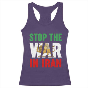 Free Iran Support Iranian MIGA Racerback Tank Top Stop The War In Iran TS14 Purple Print Your Wear