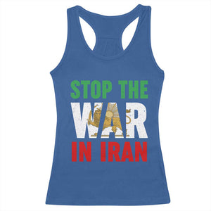Free Iran Support Iranian MIGA Racerback Tank Top Stop The War In Iran TS14 Royal Blue Print Your Wear