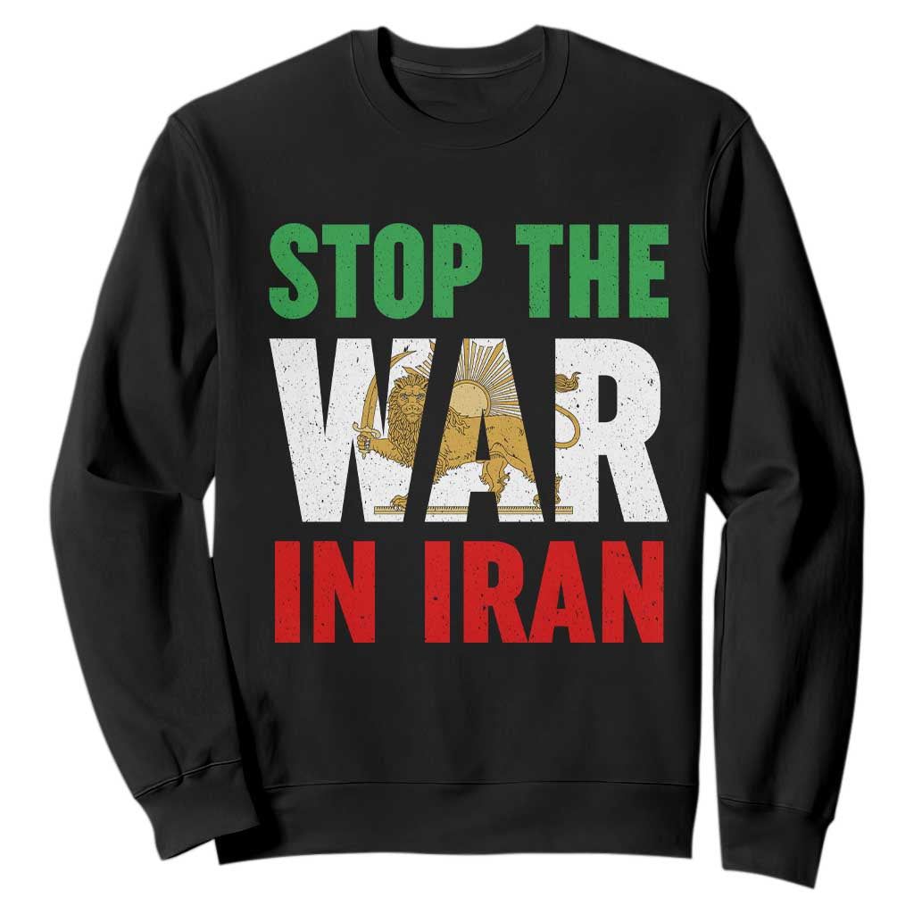 Free Iran Support Iranian MIGA Sweatshirt Stop The War In Iran TS14 Black Print Your Wear