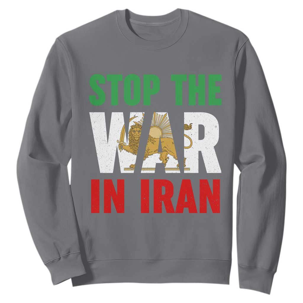 Free Iran Support Iranian MIGA Sweatshirt Stop The War In Iran TS14 Charcoal Print Your Wear