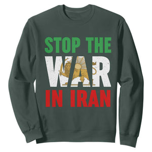 Free Iran Support Iranian MIGA Sweatshirt Stop The War In Iran TS14 Dark Forest Green Print Your Wear