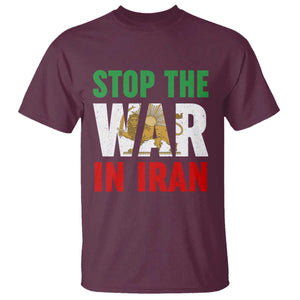 Free Iran Support Iranian MIGA T Shirt Stop The War In Iran TS14 Maroon Print Your Wear