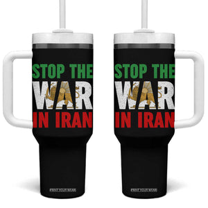 Free Iran Support Iranian MIGA Tumbler With Handle Stop The War In Iran TS14 One Size: 40 oz Black Print Your Wear