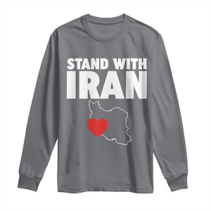 Free Iran Support Iranian MIGA Long Sleeve Shirt TS14 Charcoal Print Your Wear