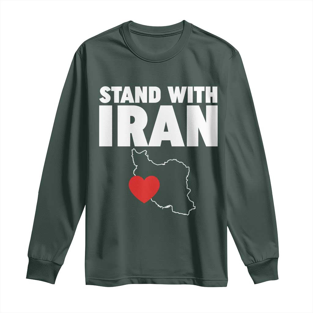 Free Iran Support Iranian MIGA Long Sleeve Shirt TS14 Dark Forest Green Print Your Wear