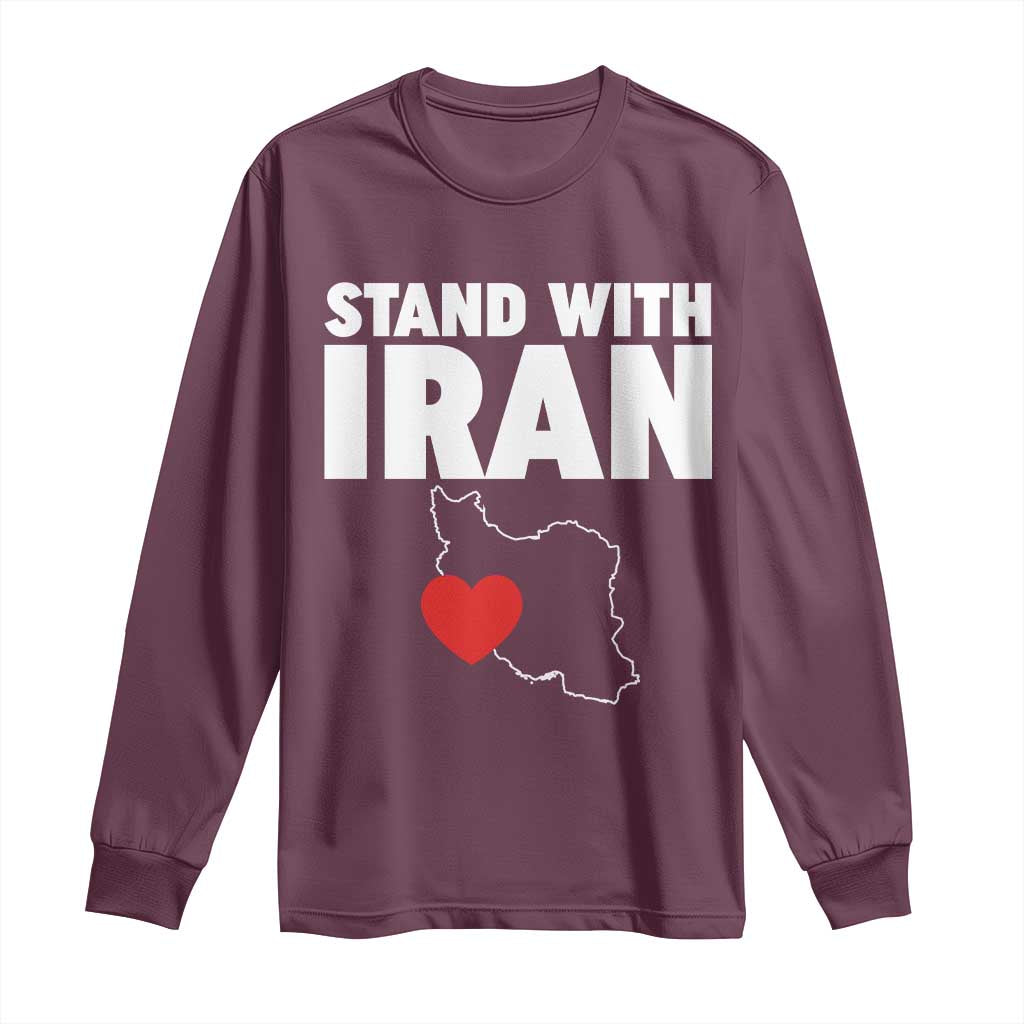 Free Iran Support Iranian MIGA Long Sleeve Shirt TS14 Maroon Print Your Wear