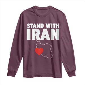 Free Iran Support Iranian MIGA Long Sleeve Shirt TS14 Maroon Print Your Wear