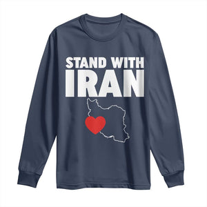 Free Iran Support Iranian MIGA Long Sleeve Shirt TS14 Navy Print Your Wear