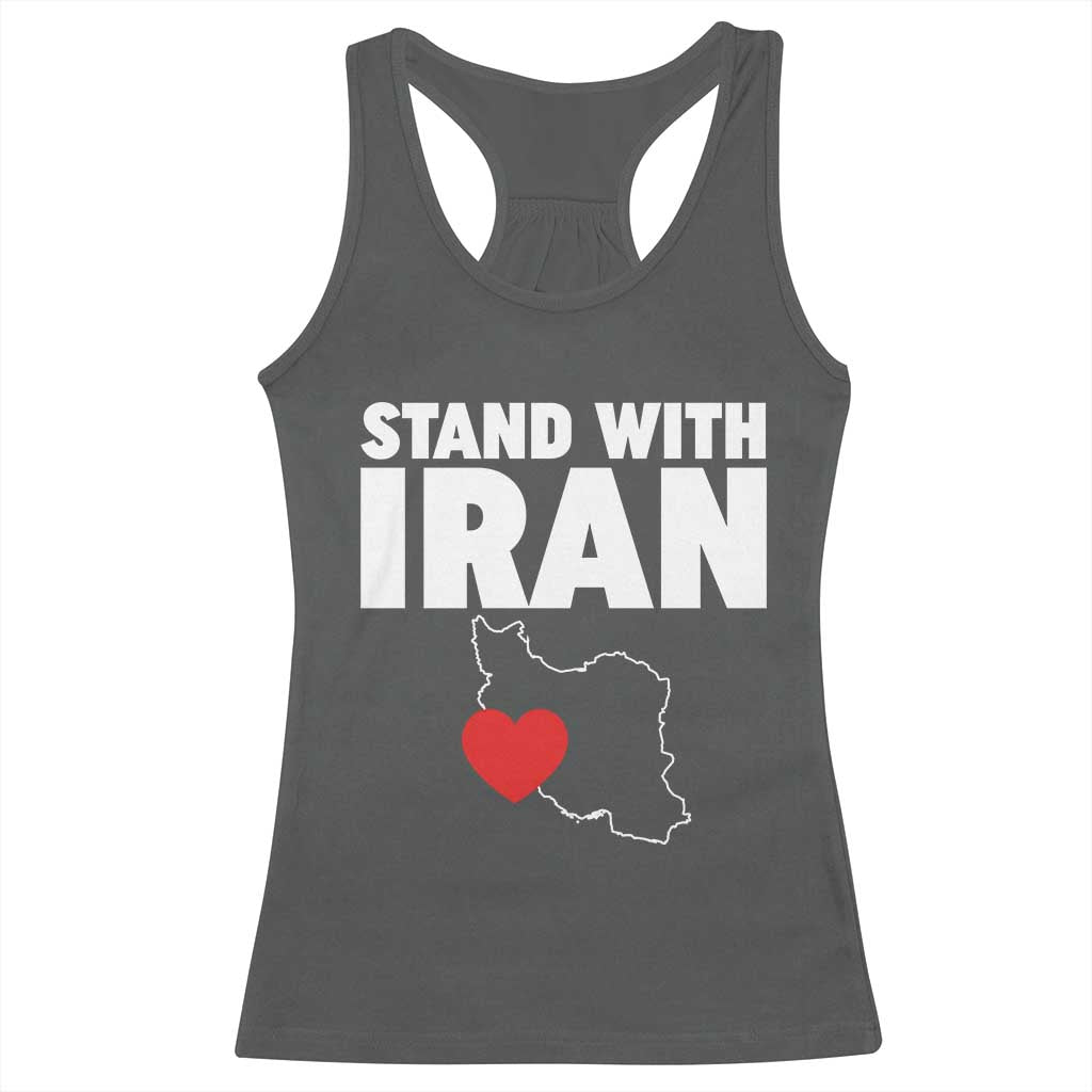 Free Iran Support Iranian MIGA Racerback Tank Top TS14 Dark Heather Print Your Wear