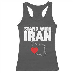 Free Iran Support Iranian MIGA Racerback Tank Top TS14 Dark Heather Print Your Wear