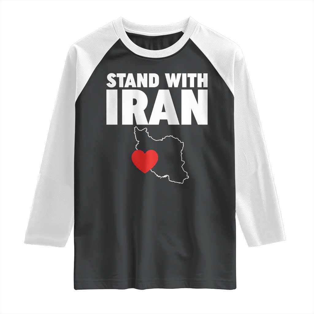 Free Iran Support Iranian MIGA Raglan Shirt TS14 Black White Print Your Wear