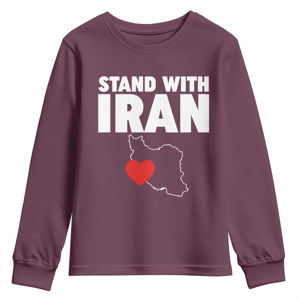 Free Iran Support Iranian MIGA Youth Sweatshirt TS14 Maroon Print Your Wear
