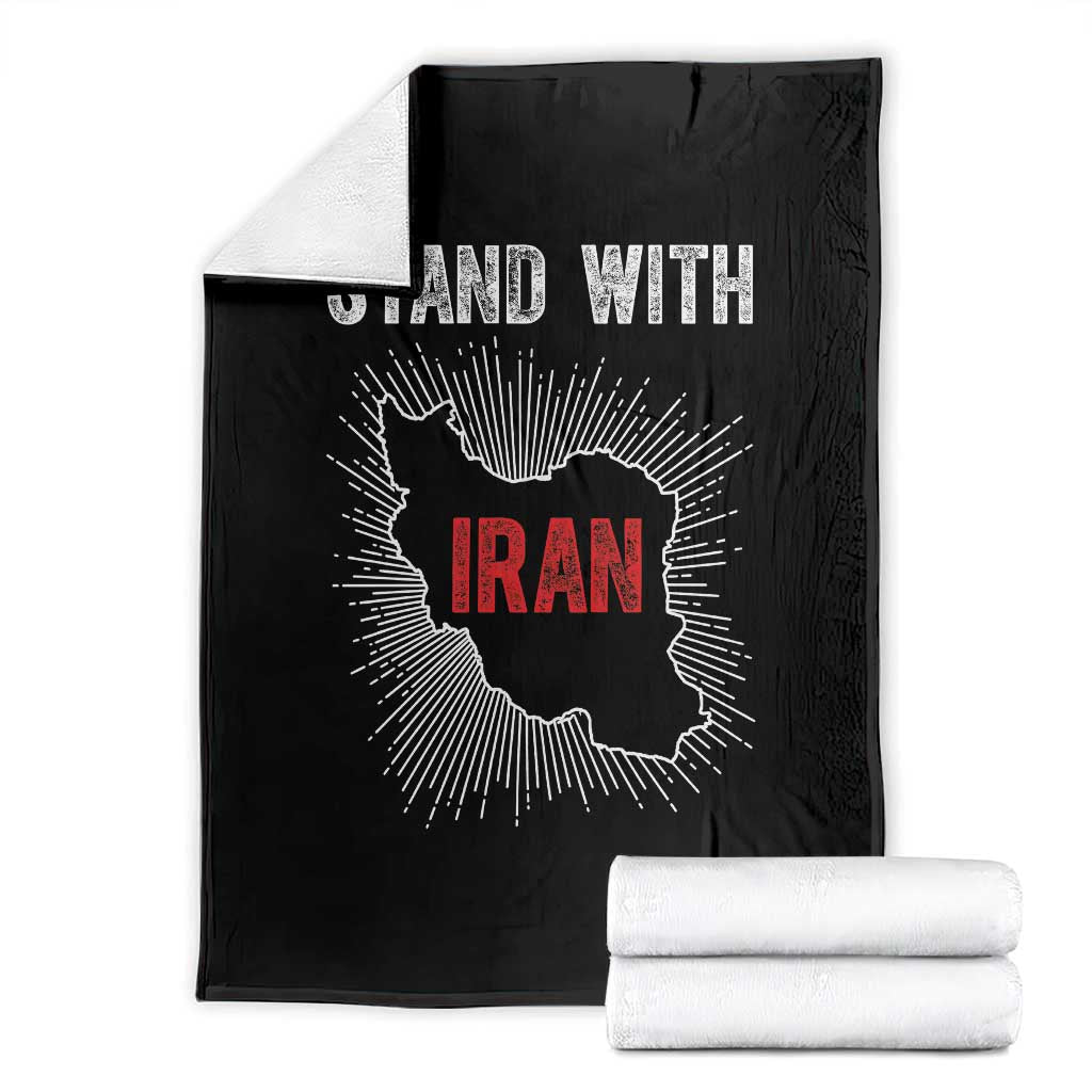 Free Iran Support Throw Blanket Stand With Iran TS14 Black Print Your Wear