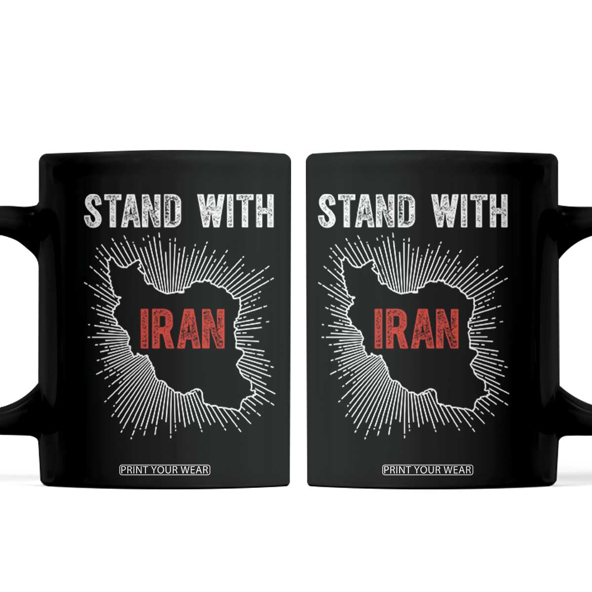 Free Iran Support Coffee Mug Stand With Iran TS14 Black Print Your Wear