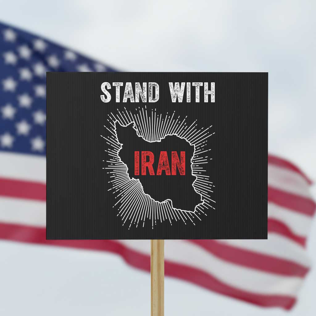 Free Iran Support Protest Sign Stand With Iran TS14 Horizontal 18