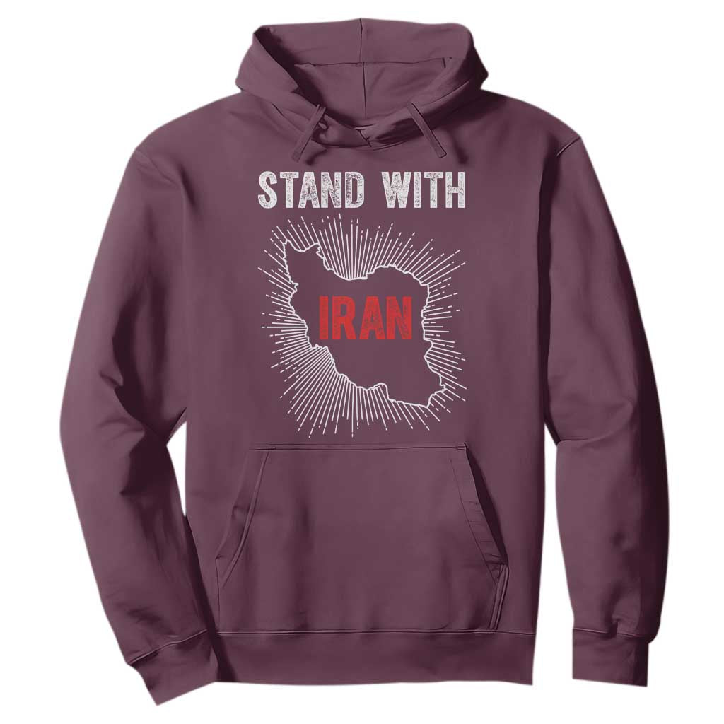 Free Iran Support Hoodie Stand With Iran TS14 Maroon Print Your Wear