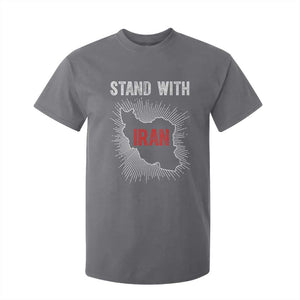 Free Iran Support T Shirt For Kid Stand With Iran TS14 Charcoal Print Your Wear