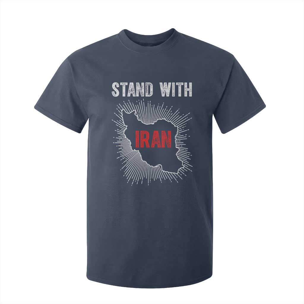 Free Iran Support T Shirt For Kid Stand With Iran TS14 Navy Print Your Wear